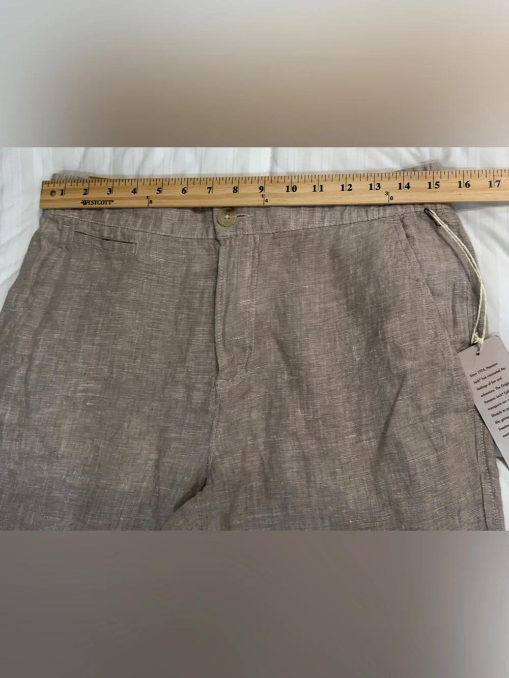 Panama Jack  Men’s Linen Casual Chinos in Natural/ Beige Size L